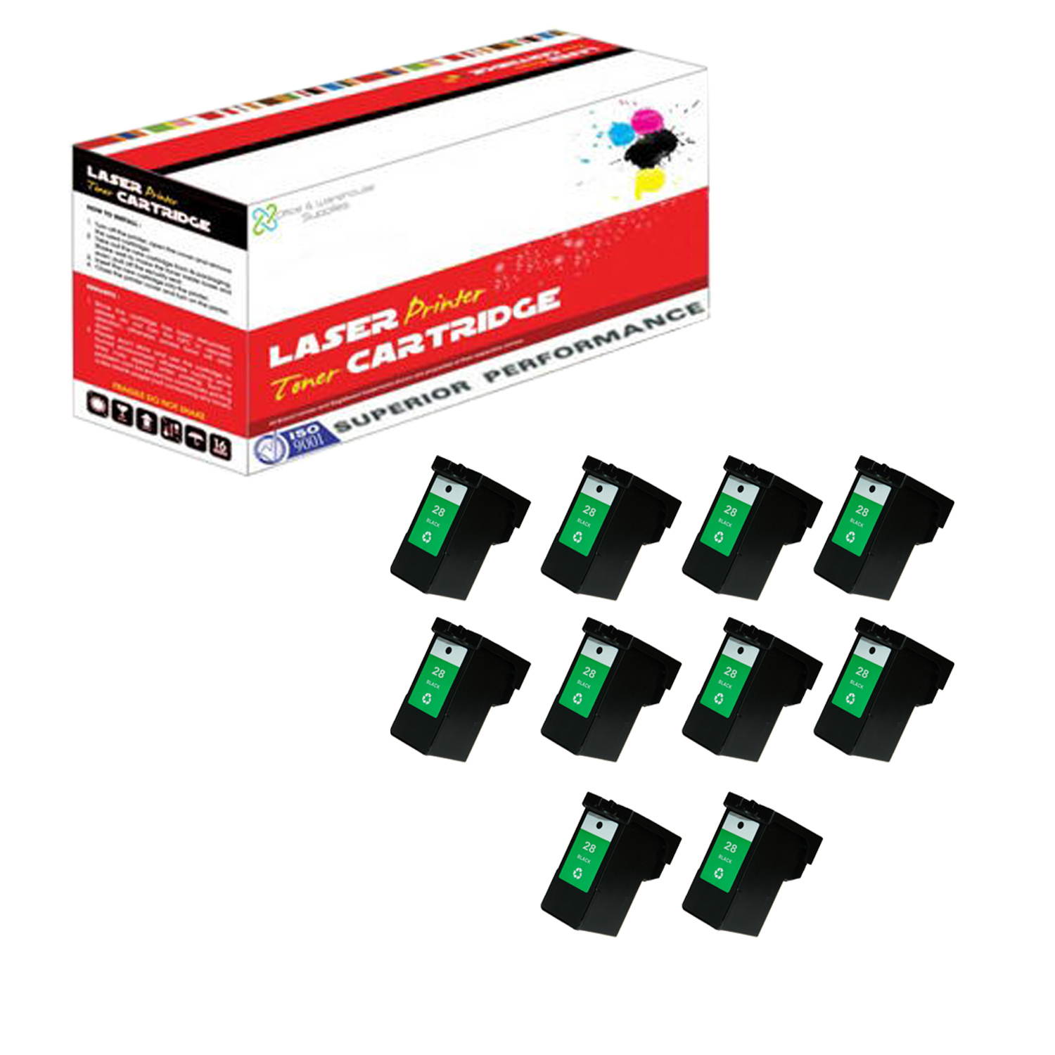 OWS&reg; Compatible Ink Cartridge for Lexmark 10PK 18C1428 (#28) Compatible Black Ink Cartridge X2500 X5075