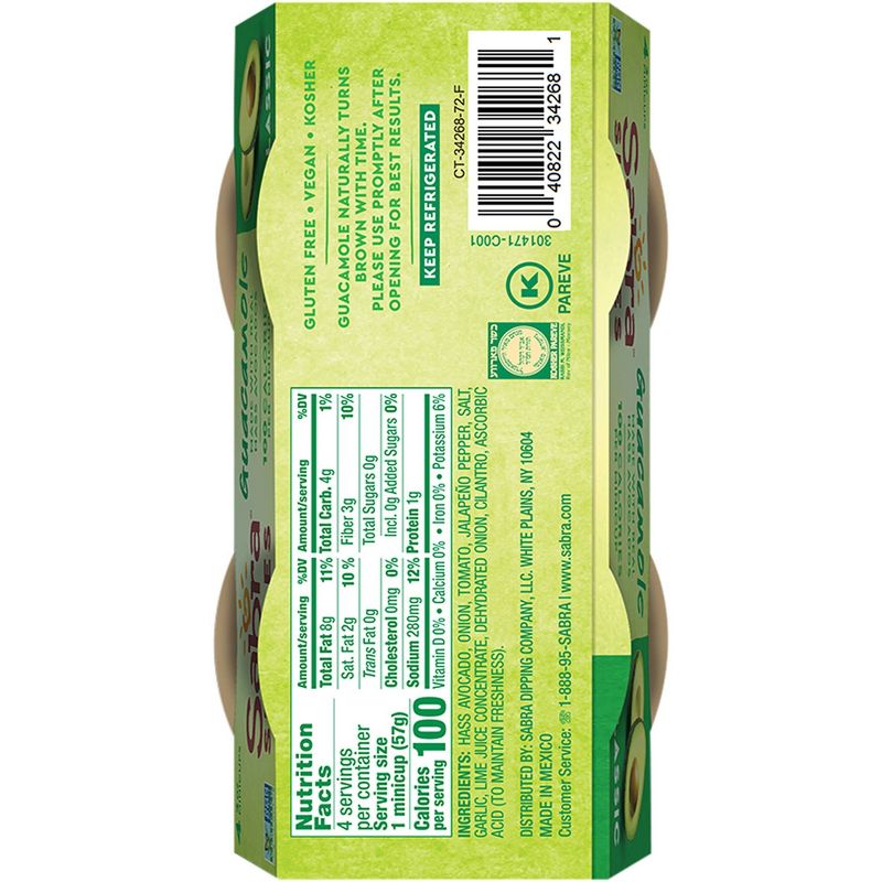 Sabra Classic Guacamole Singles - 8oz/4pk