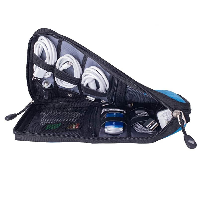 Cable Organizer Bag Waterproof Portable Electronic Organizer for USB Cable Cord Phone Charger SD Card,5pcs Cable Ties