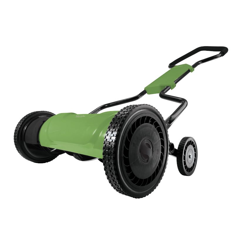 Martha Stewart MTS-MRM18 Razor Sharp Cutting Blade Silent Push Reel Mower | 18-Inch | 5-Position | Quad Wheel.