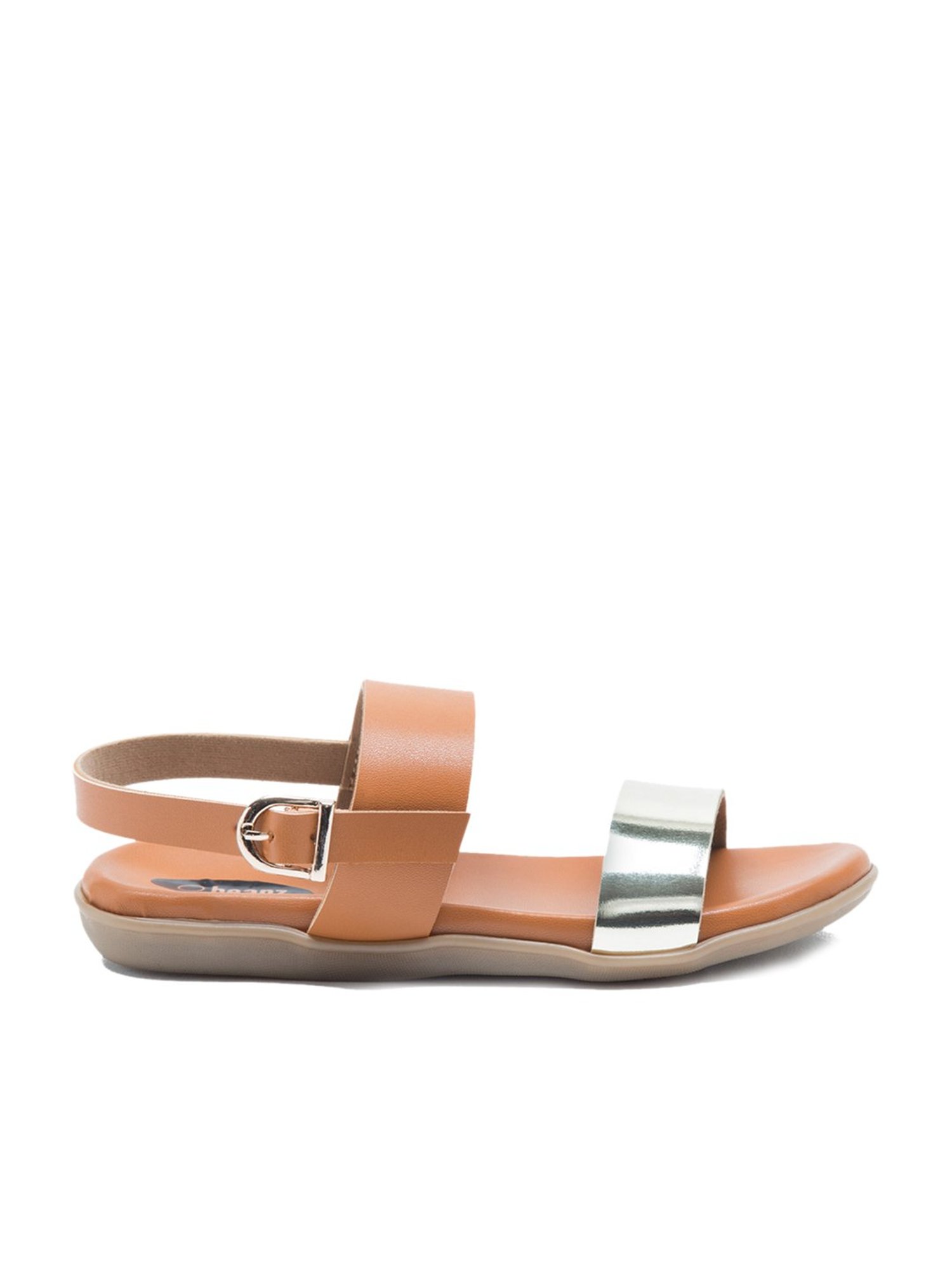 Beanz Kids Ella Tan & Golden Back Strap Sandals