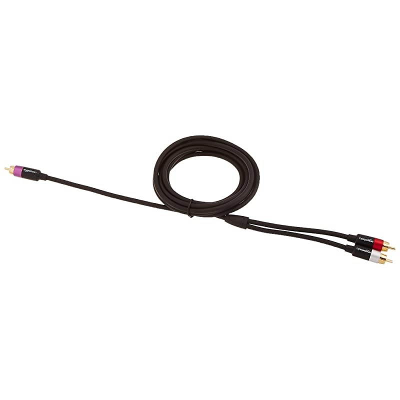 1Male to 2Male RCA Audio Stereo Subwoofer Cable 8 Feet