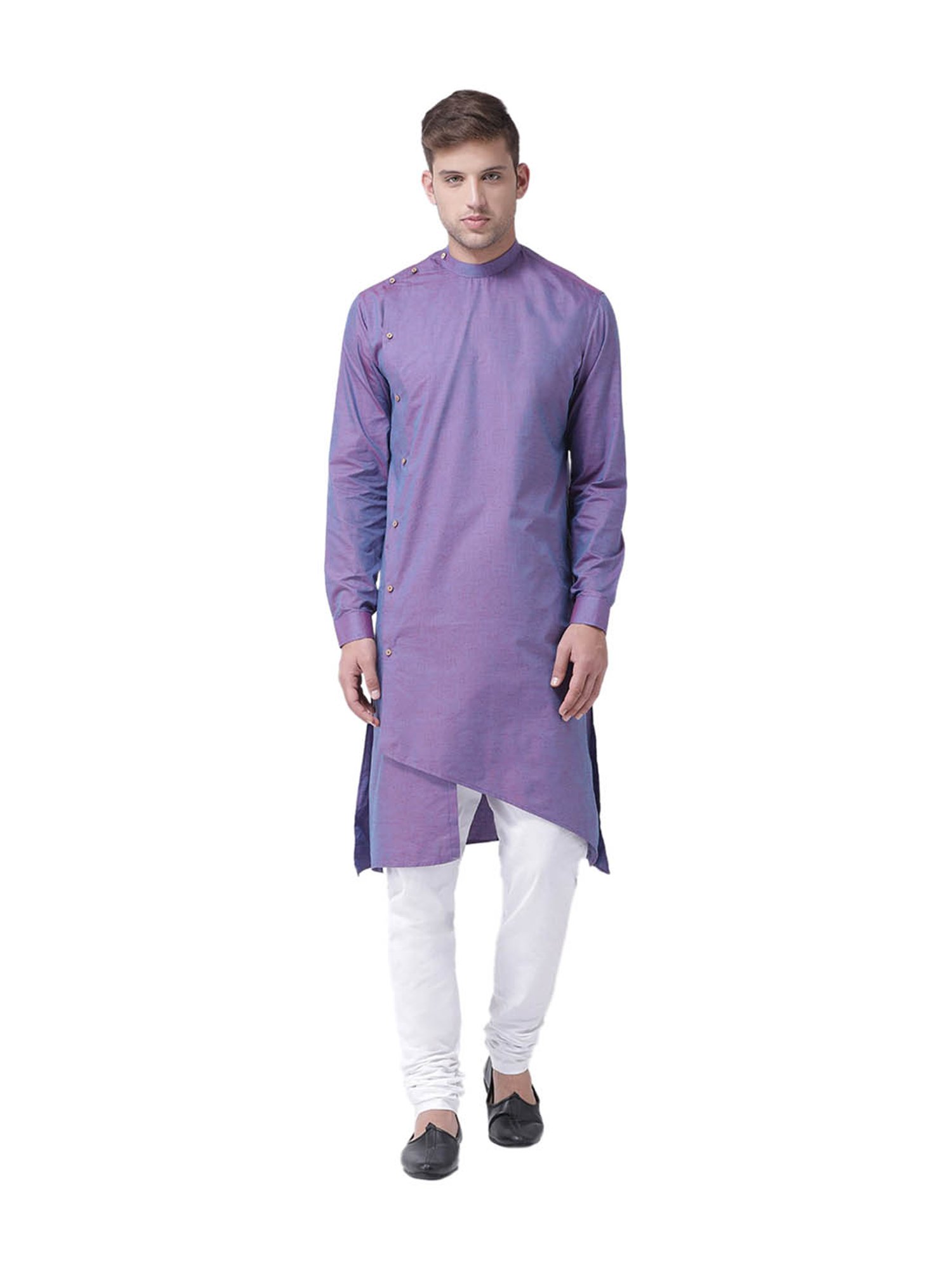Tabard Indigo & White Full Sleeves Cotton Kurta & Churidar Set