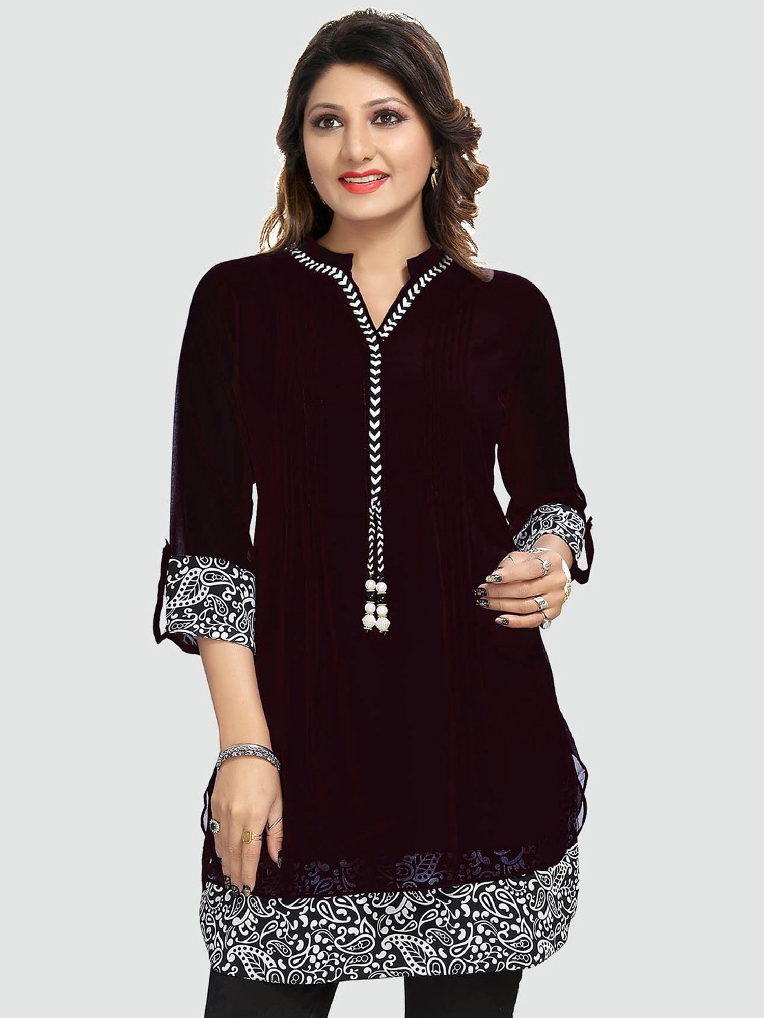 Saree Swarg Brown Embellished Tunic