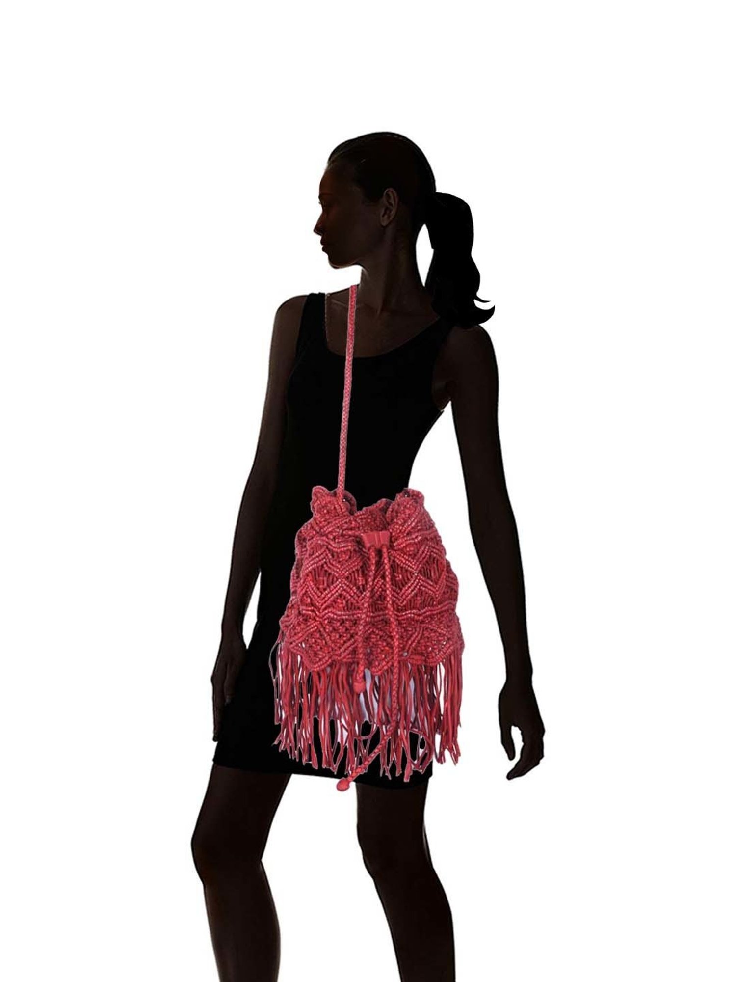 KOMPANERO Red Textured Medium Sling Handbag