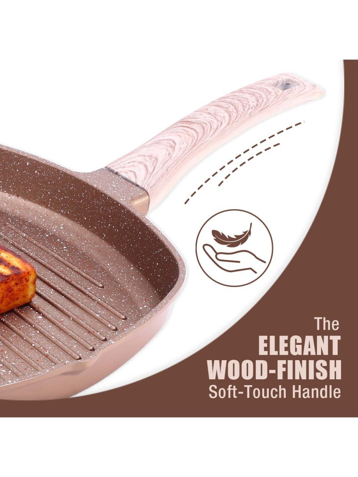 Wonderchef Duralife Brown Aluminium 24 cm Grill Pan (1.5 L)