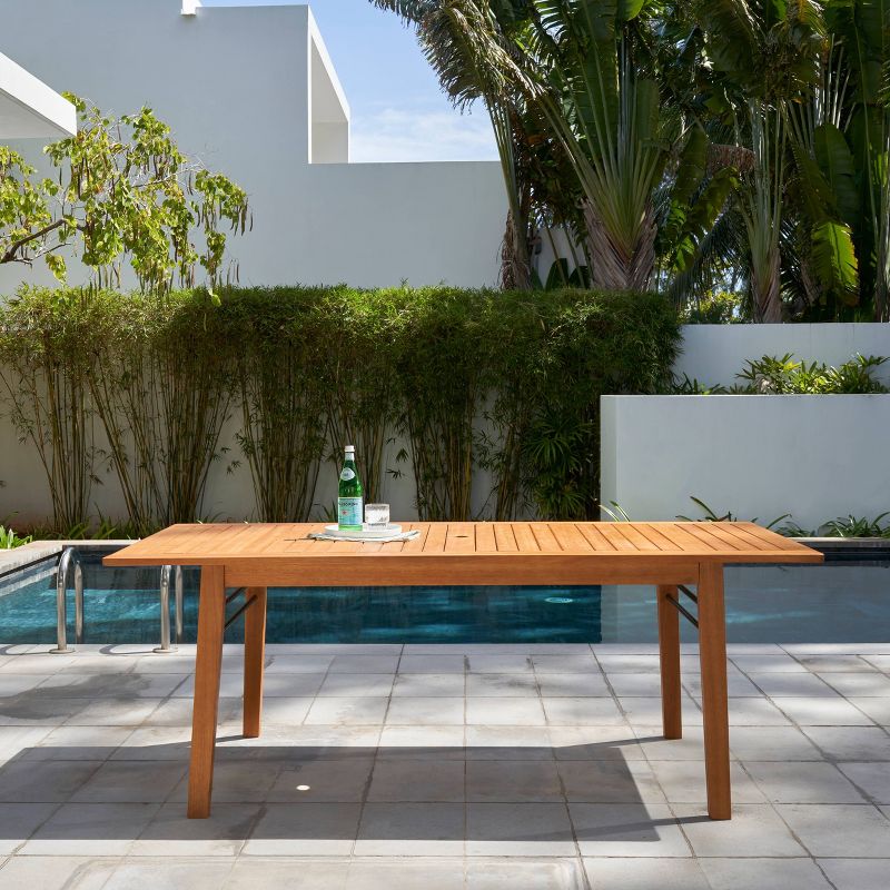 Gloucester Contemporary Wood Rectangle Patio Dining Table - Vifah