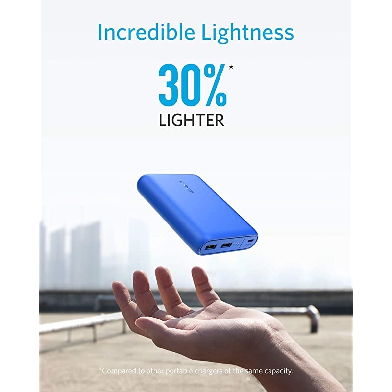 PowerCore 13000, Compact 13000mAh 2-Port Ultra-Portable Phone Charger Power Bank with PowerIQ and VoltageBoost Technology for iPhone, iPad, Samsung Galaxy (Blue)