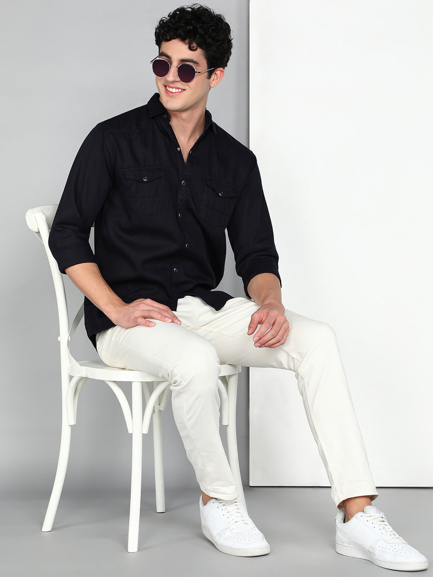 Kuons Avenue Dark Indigo Slim Fit Shirt