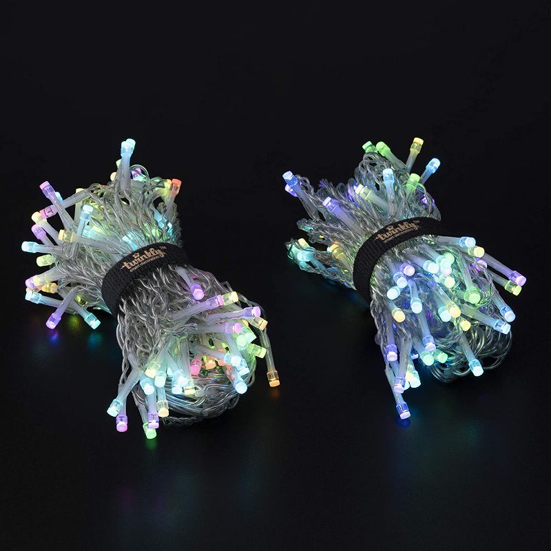 Twinkly 190 LED RGB Multicolor 16x2 ft Color Changing Icicle Lights, Bluetooth and WiFi Controlled, Decorative Lights for Indoor or Outdoors