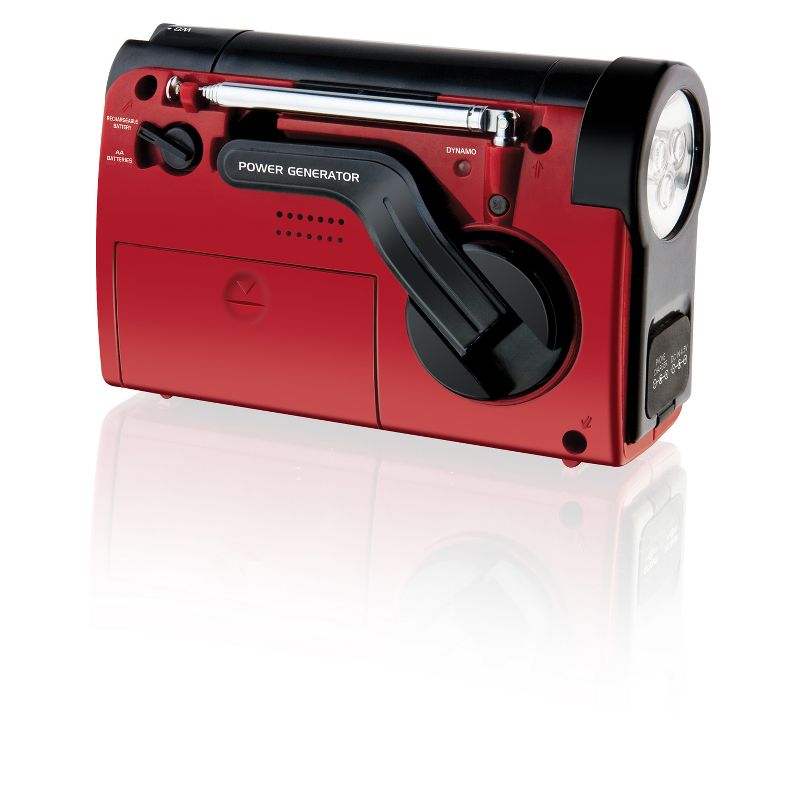 WeatherX AM/FM/WB with Flashlight & Phone Charger Radio - Red (WR182R)