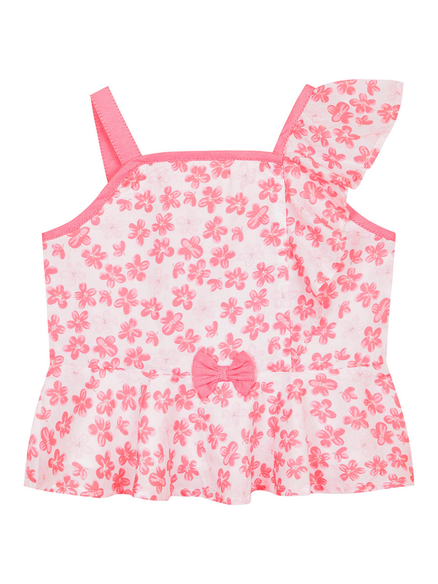 Budding Bees Kids Pink & White Floral Print Top with Shorts