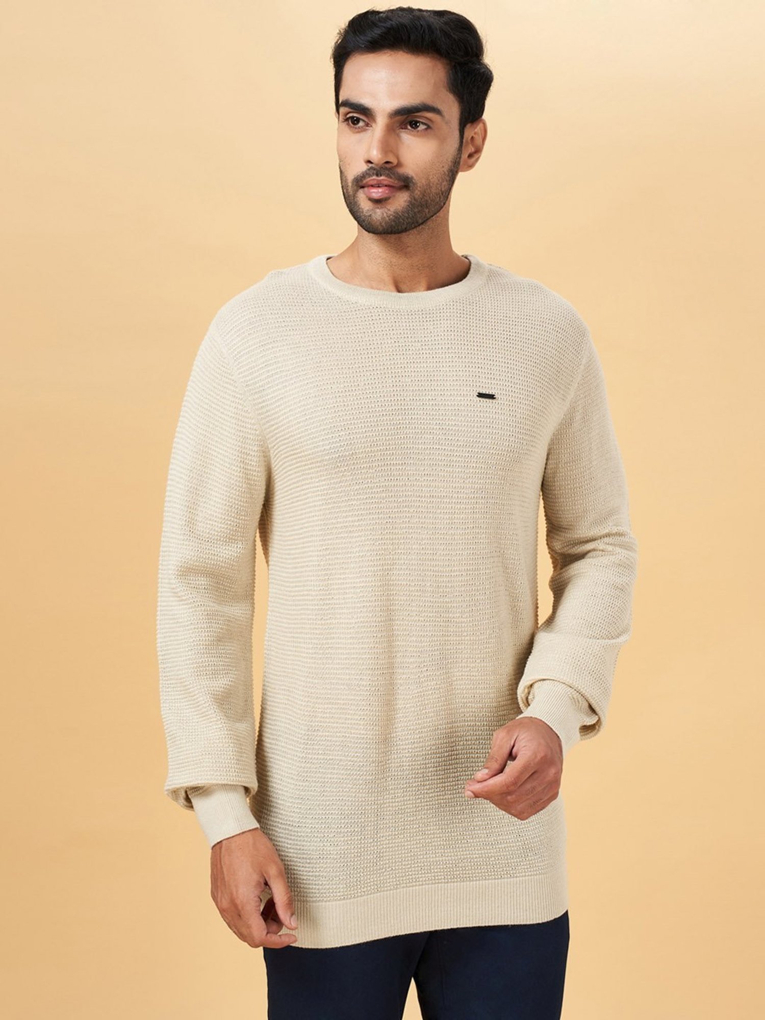Byford by Pantaloons Off White Slim Fit Sweater