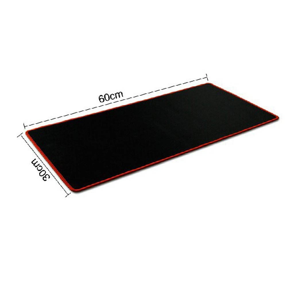 ESTONE Mouse Pad with Stitched Edges, Premium-Textured Mouse Mat Pad, Non-Slip Rubber Base Mousepad for Laptop, Computer & PC, 23.6&times;11.8&times;0.08 inches, Black+Red Edge