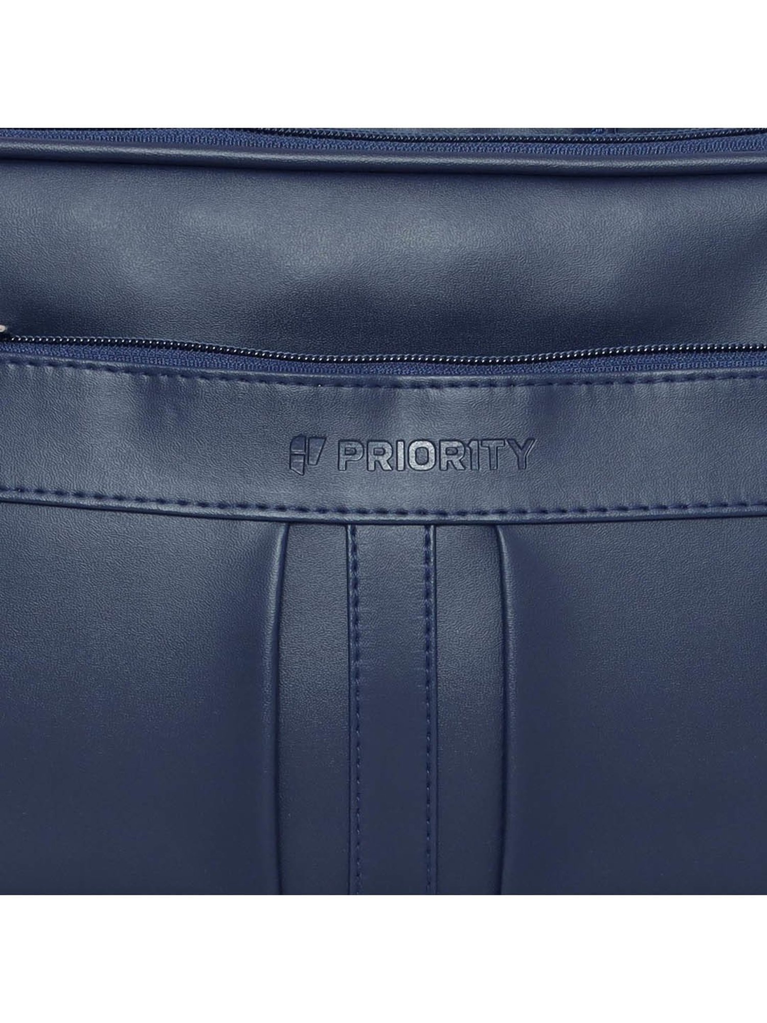Priority Navy Synthetic Medium Messenger Bag