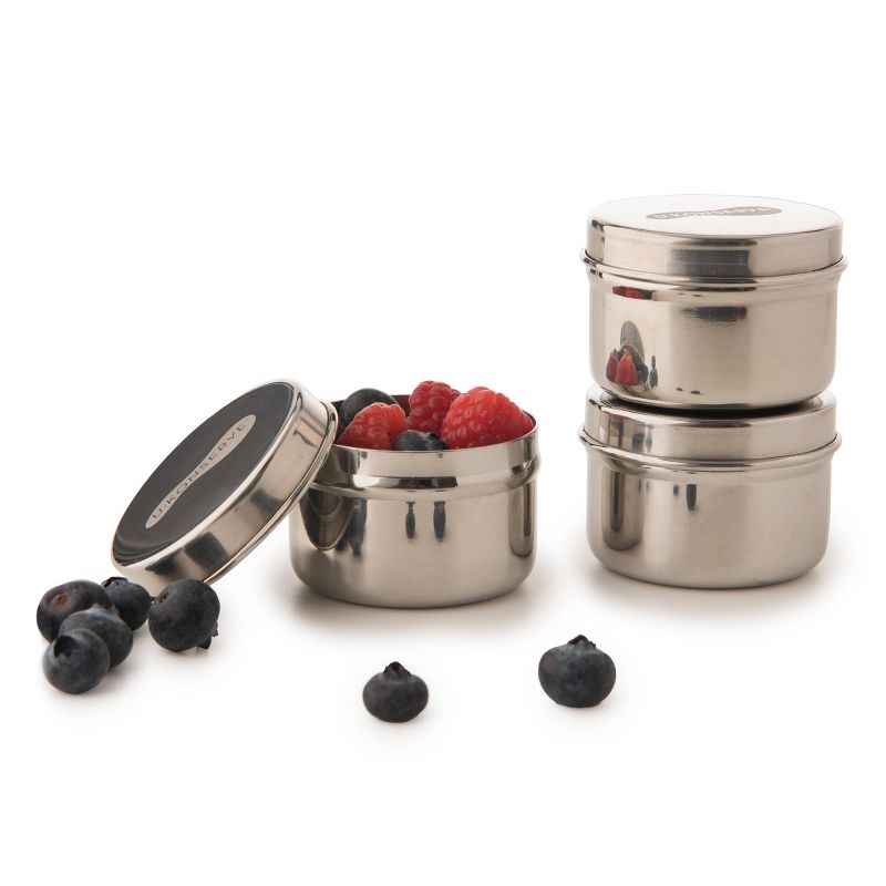 U-Konserve Mini Stainless Steel Food-Storage Containers Round 3oz (Set of 3)