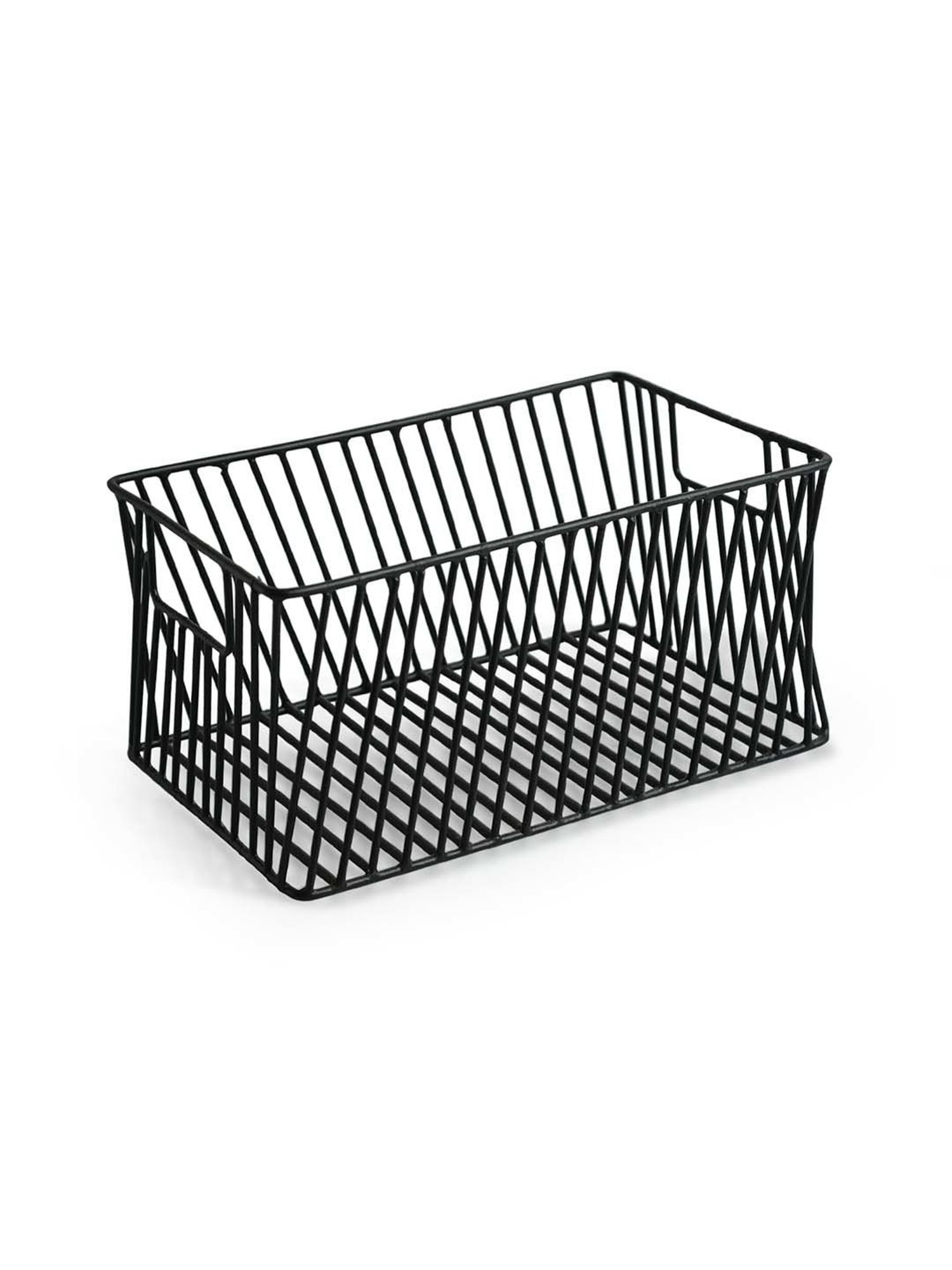 ExclusiveLane Black Iron The Diagonal Mesh Fruit Basket