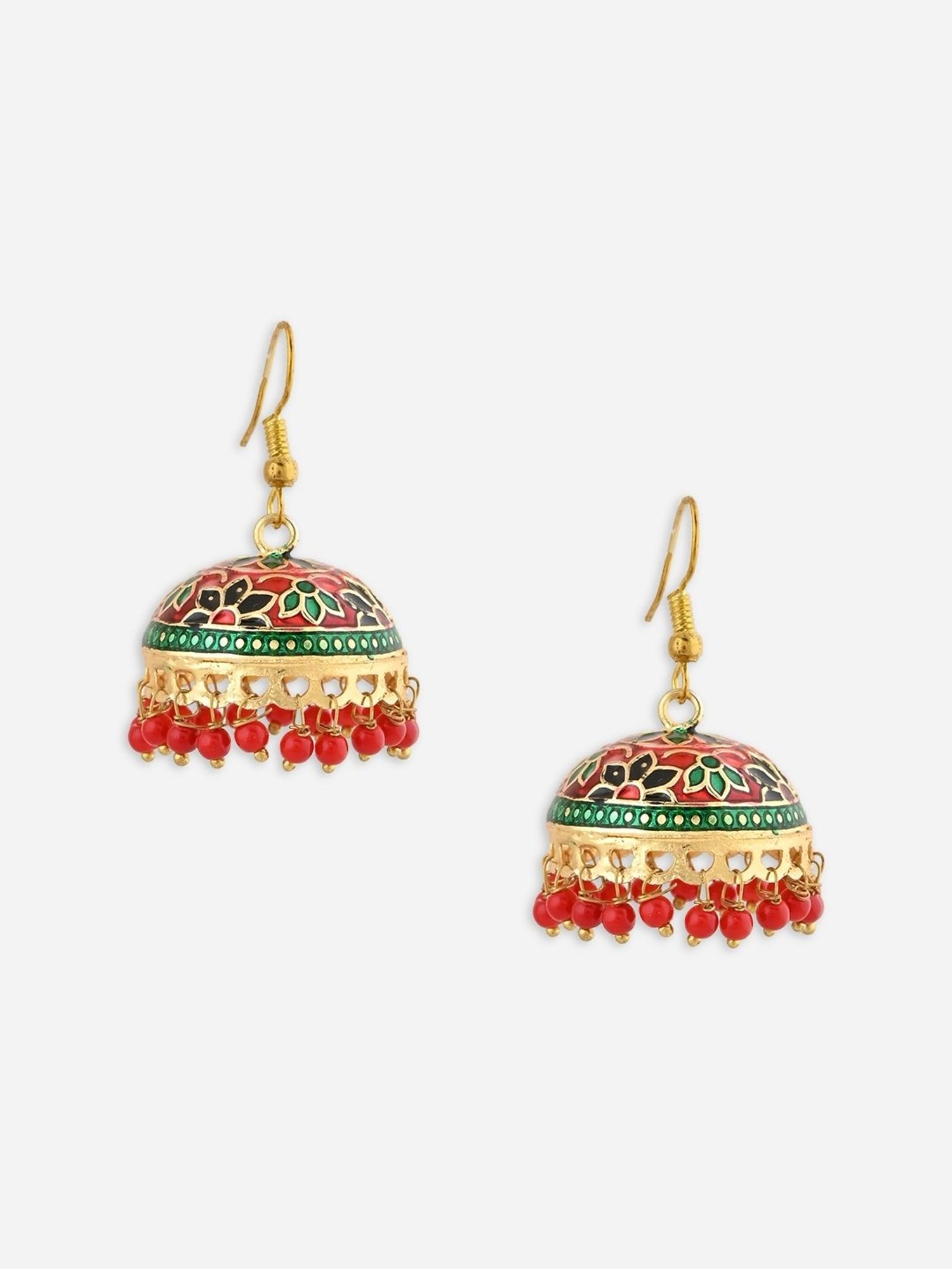 Fida Gold Plated Multicolor Jhumki Earrings for Women