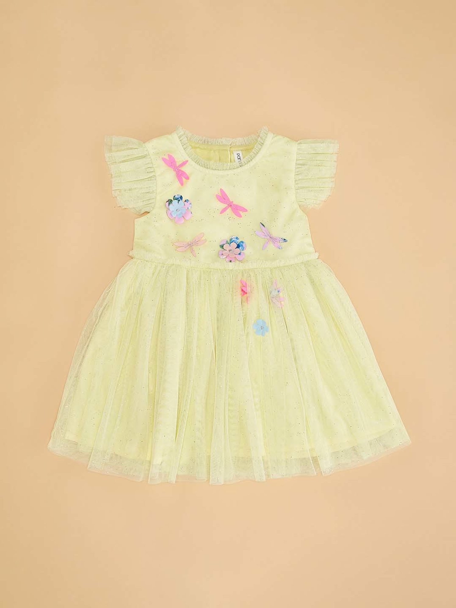 Nauti Nati Kids Blue Embroidered Dress