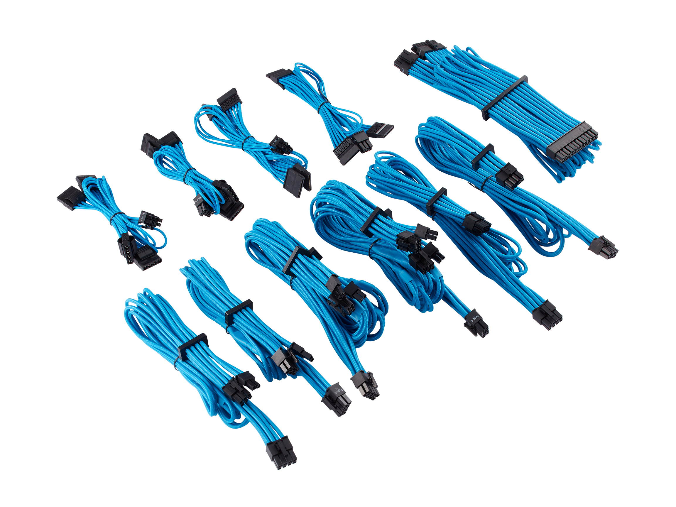 Micro Connectors 30cm Addressable RGB (ARGB) 1 to 4 Splitter Cable with/5 Male Pins (F04-04ARGB-30)