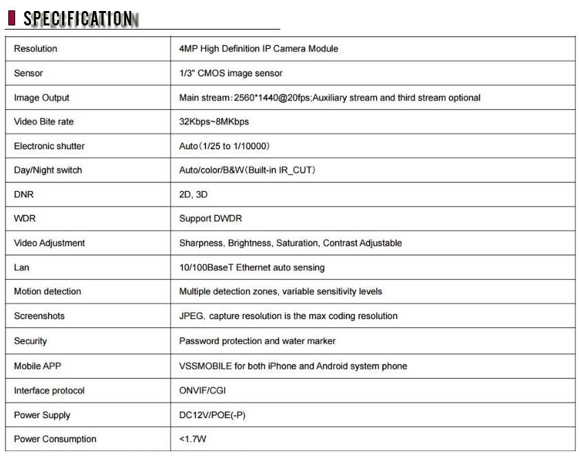 Eyemax 4.2MP Indoor IR Dome IP Network Camera 4mm Lens Onvif POE White Color