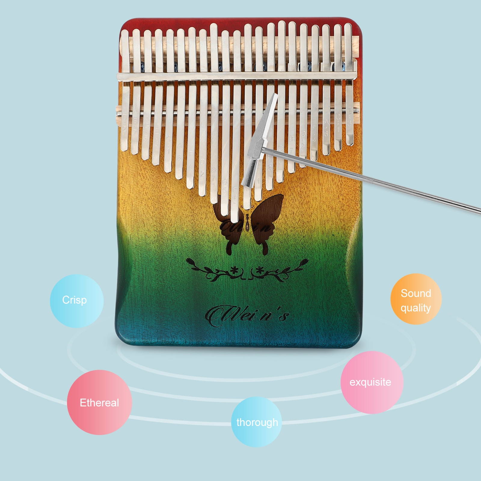 1 Set Thumb Piano 21 Keys Mini  Finger  Beginners Instrument Piano Kalimba  Tool