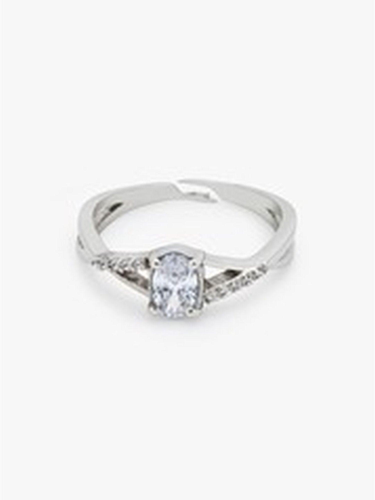 March by FableStreet 92.5 Sterling Silver Crossover Zircon Ring for Women