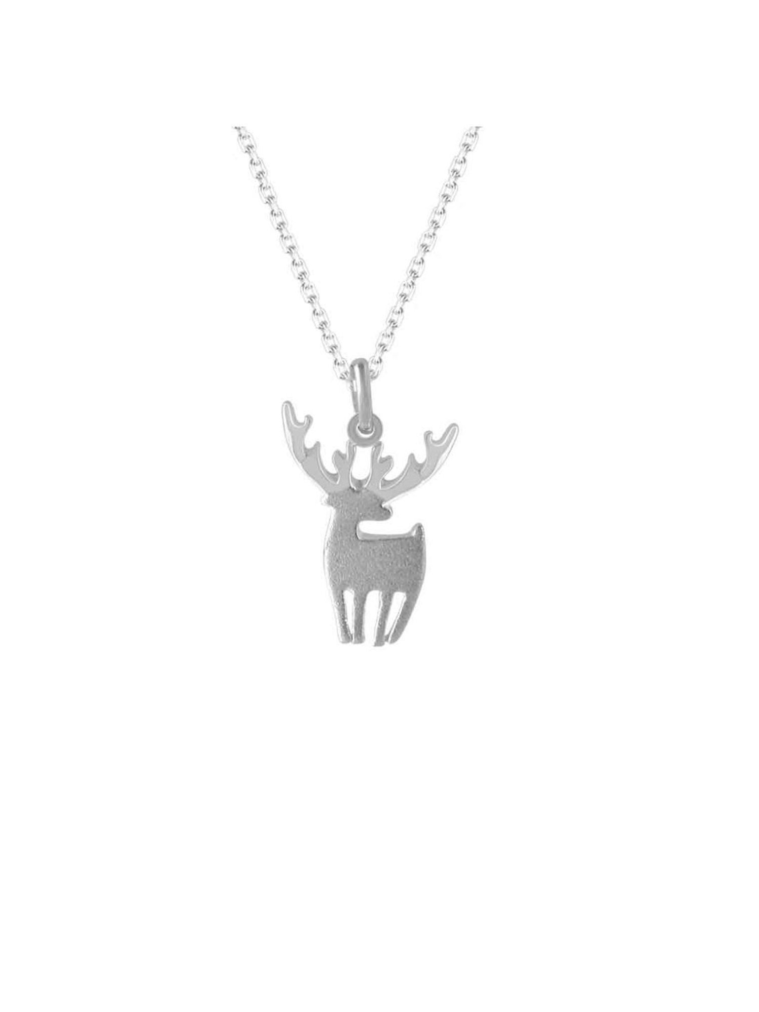 Rihi by P.C. Chandra Jewellers 925 Silver Reindeer Pendant, Chain & Earring Set for Women & Girls