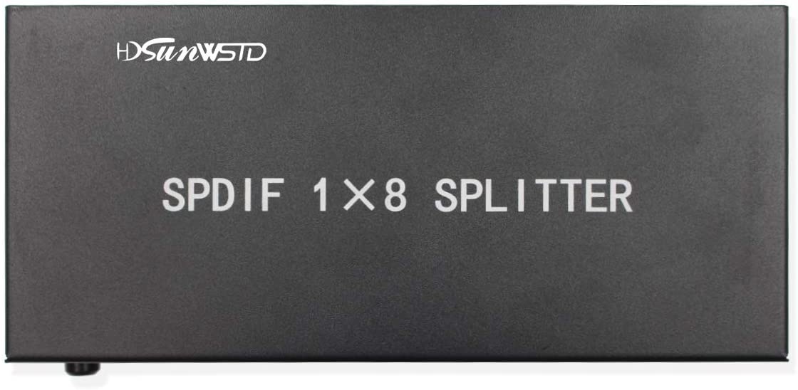 SPDIF/TOSLINK Digital Optical Audio Splitter 1x8 Audio Amplifier Amplificador with Power Adapter