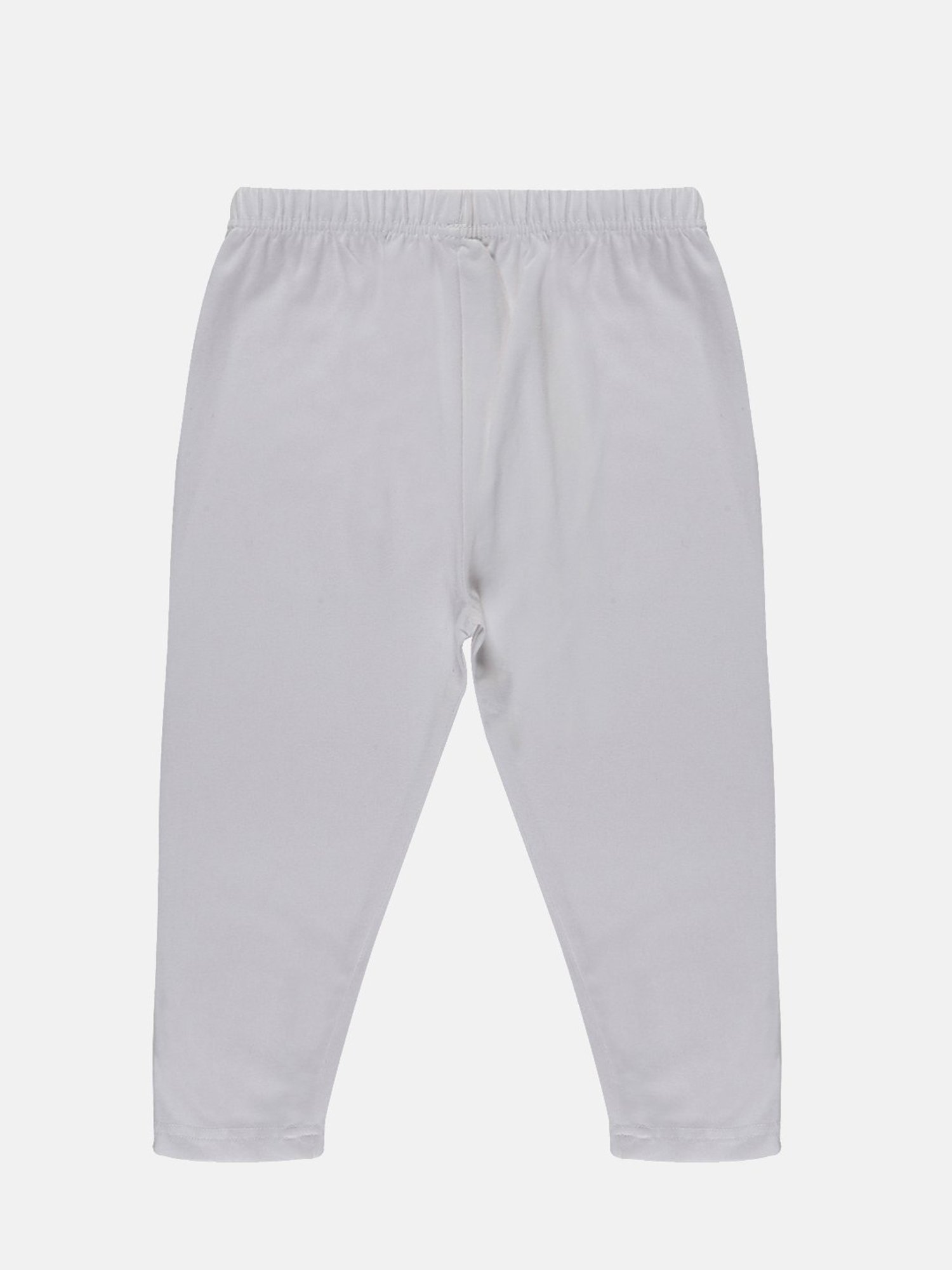 Kiddopanti Girls White Solid Leggings