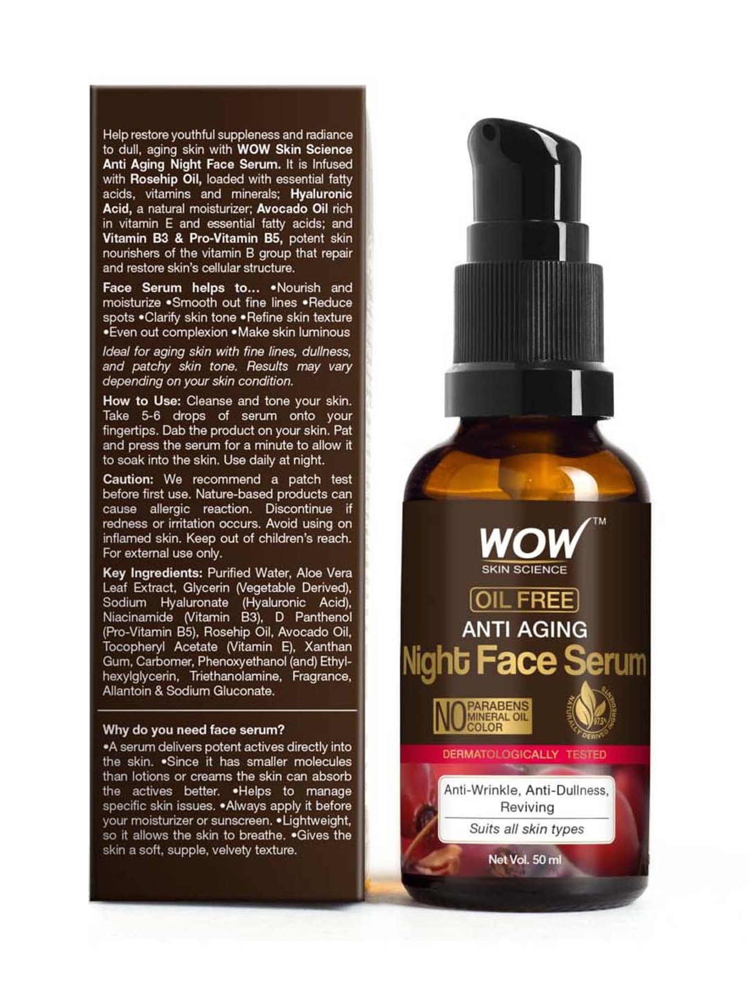 WOW Skin Science Anti Aging Night Face Serum - 50 ml