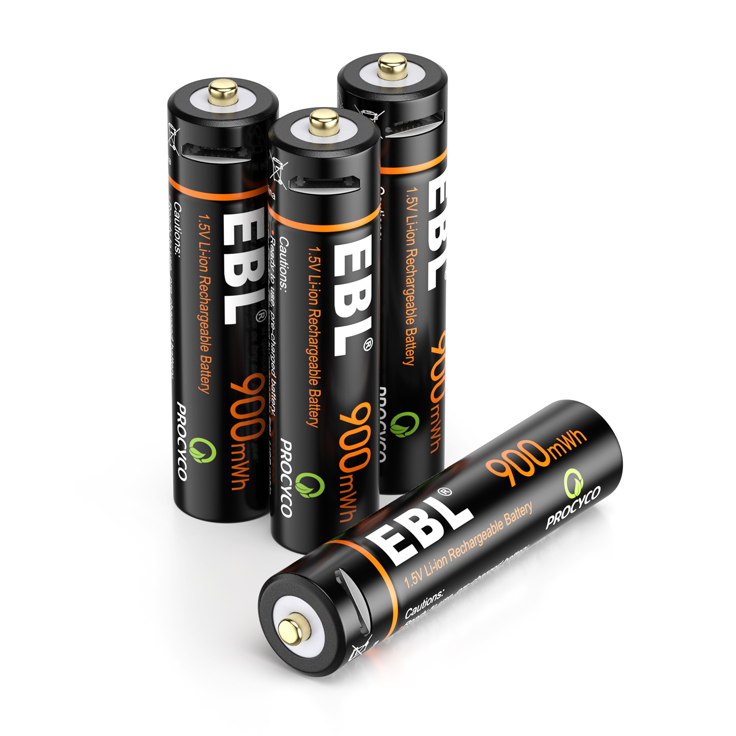 EBL 4 Pcs USB Rechargeable Lithium ion AAA Batteries - 1.5V Long Lasting Rechargeable Triple A Battery Quick Charge in 2H
