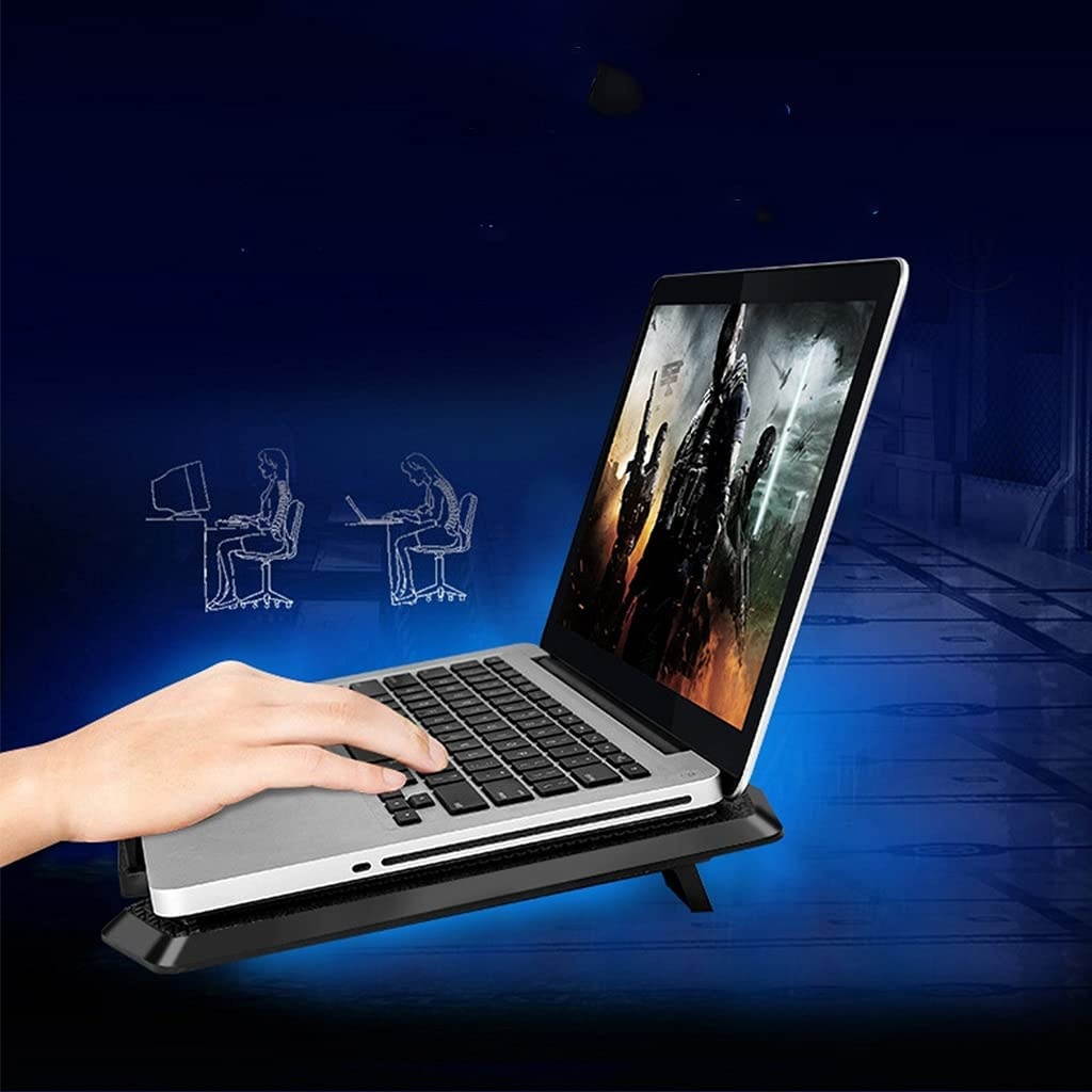 Midddslili Suitable for Radiator for laptops Below 15.6-inch. Laptop Cooling pad-2 Ultra-Quiet Fans-USB Power Supply, with 2 Ports-Adjustable Angle Bracket (Random delivery Color)