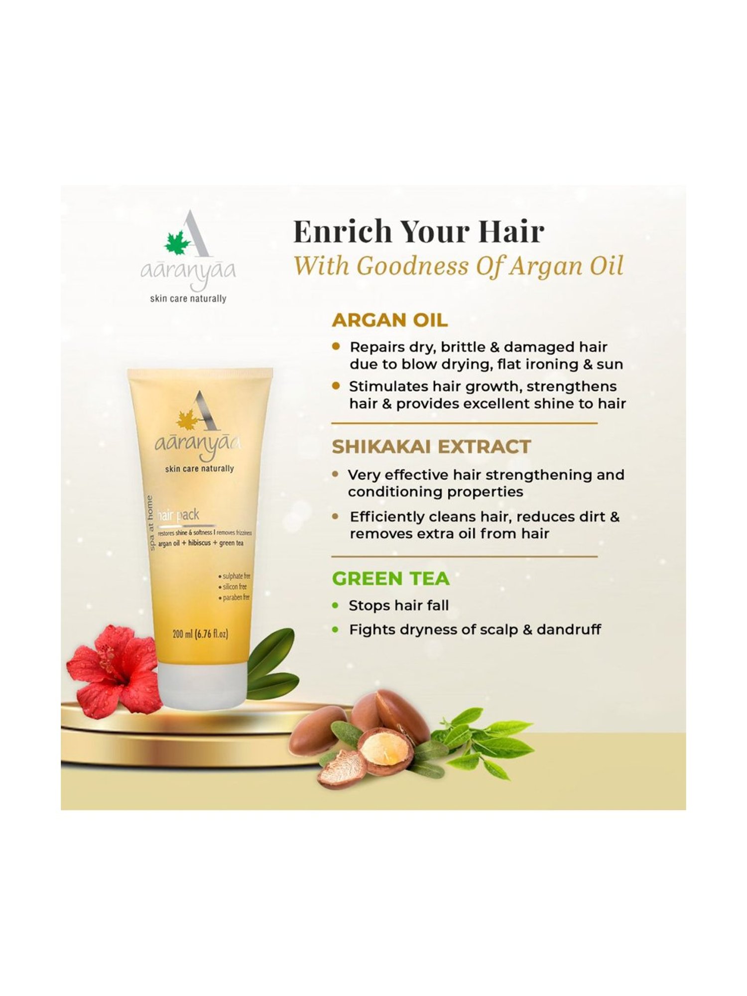 Aaranyaa Hair Pack - Argan Oil Spa at Home - 200 ml