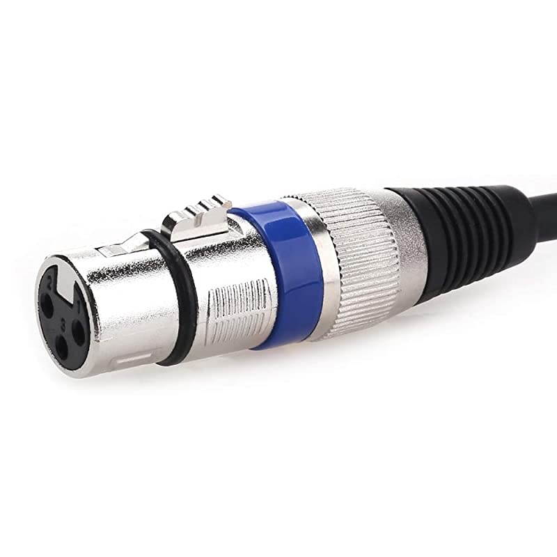 XLR to 1/4 Microphone Cable, - XLR Female to 6.35mm Mono Plug Unbalanced Interconnect Cable Powered Speakers Stage DJ Studio Sound Consoles - 5FT / 1.5Meters