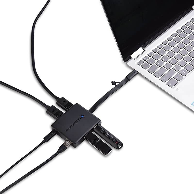 Dual Monitor USB C Hub (USB C Dock) with Dual 4K DisplayPort, 2X USB 2.0, Ethernet, and 60W Charging - Thunderbolt 3 Port Compatible for Windows and Linux
