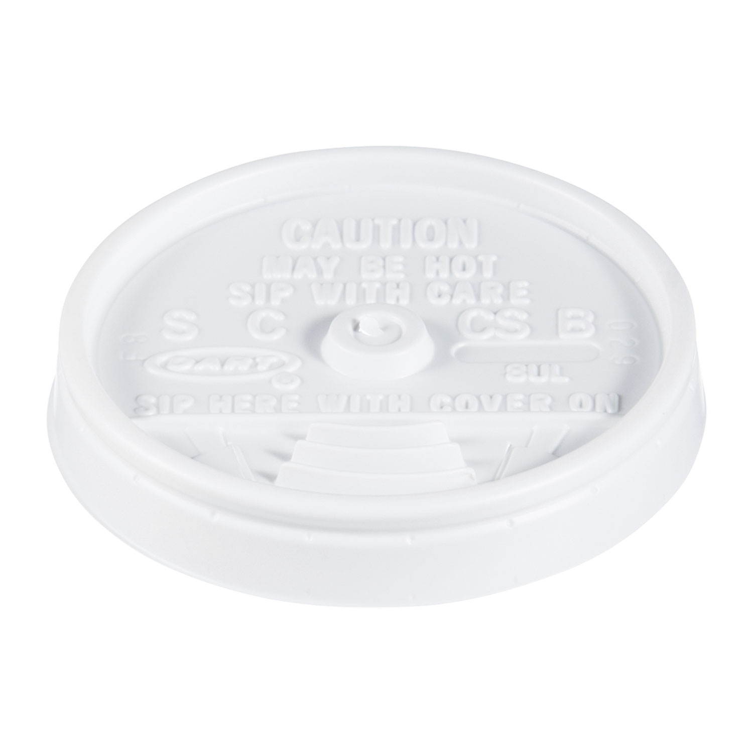 Dart 8UL Sip Thru Lids, Fits 6-10oz Cups, White, 1000/Carton, 1 Carton