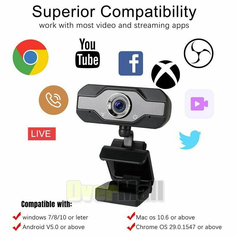1080 P Full HD USB Webcam for PC Desktop  Laptop Web Camera with Microphone