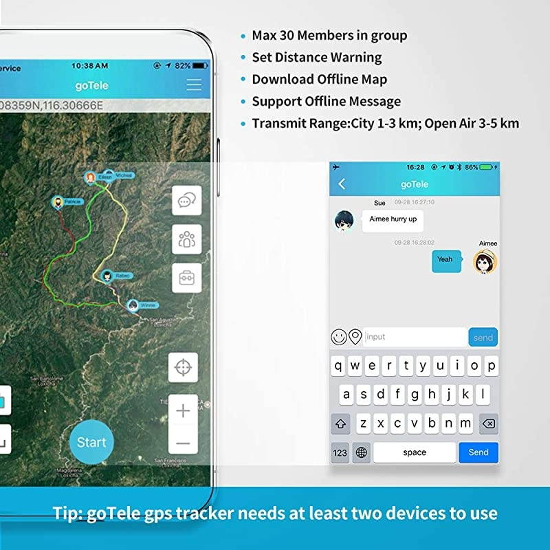 GPS Tracker, No Monthly Fee No Network Required Mini Portable Off-Grid Real Time GPS Tracking Device for Outdoor Hiking, Hunting, Kids and Pets Tracker (2 Pack)