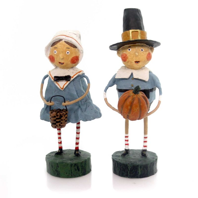 Lori Mitchell 5.5" Tom & Goodie Thanksgiving Pilgrims  -  Decorative Figurines