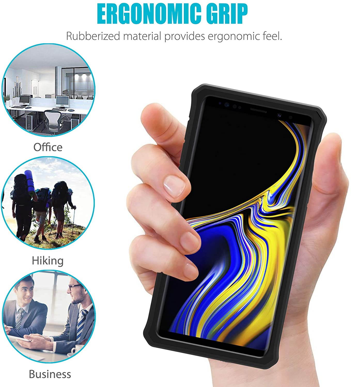 Galaxy Note 9 Battery Charging Case, ZeroLemon ZeroShock 10000mAh Extended Rechargeable Battery Rugged Case with Full Edge Protection for Galaxy Note 9 - Black