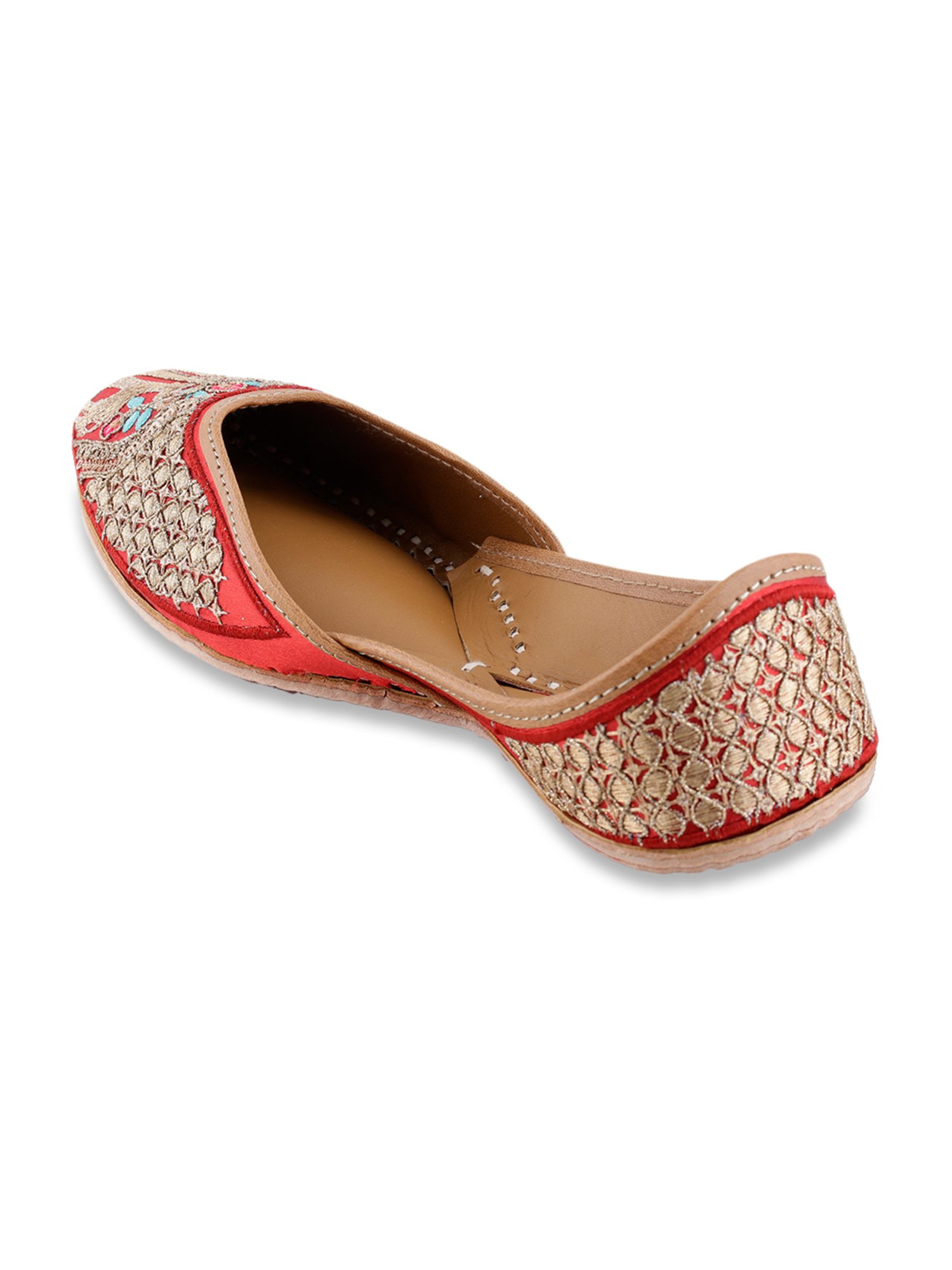 Glam Story Women's Gazelle Red Ethnic Juttis