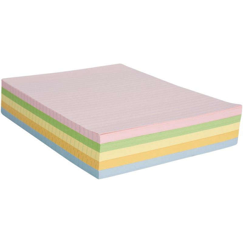 School Smart Colored Lined Paper for Kids, 8-1/2 x 11 Inches, 500 Sheets