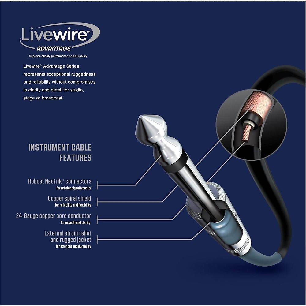 Livewire Advantage Instrument Cable 20 ft. Black