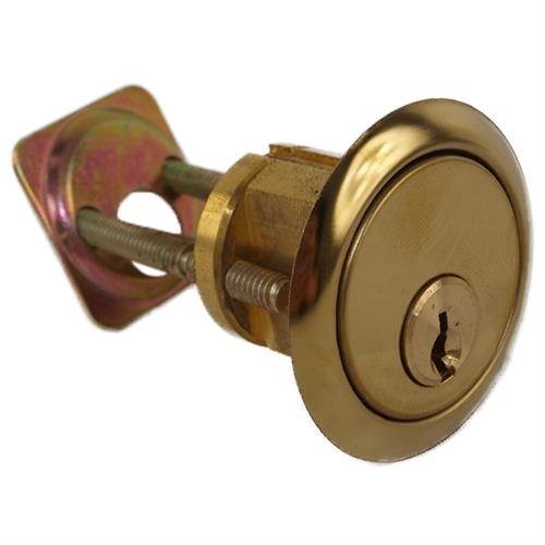 Maxtech Polished Brass US3 Finish Replacement Rim Solid Cylinder Lock For Doors 1-3/8" - 2-1/4" Thick