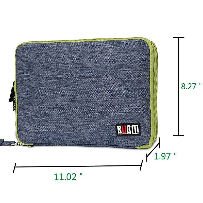 Compact Cord Organizer,Double Layers Electronics Travel Organizer Bag for Cables,USB,Flash Drive,Power Bank,More Fit for iPad(Large, Grey)