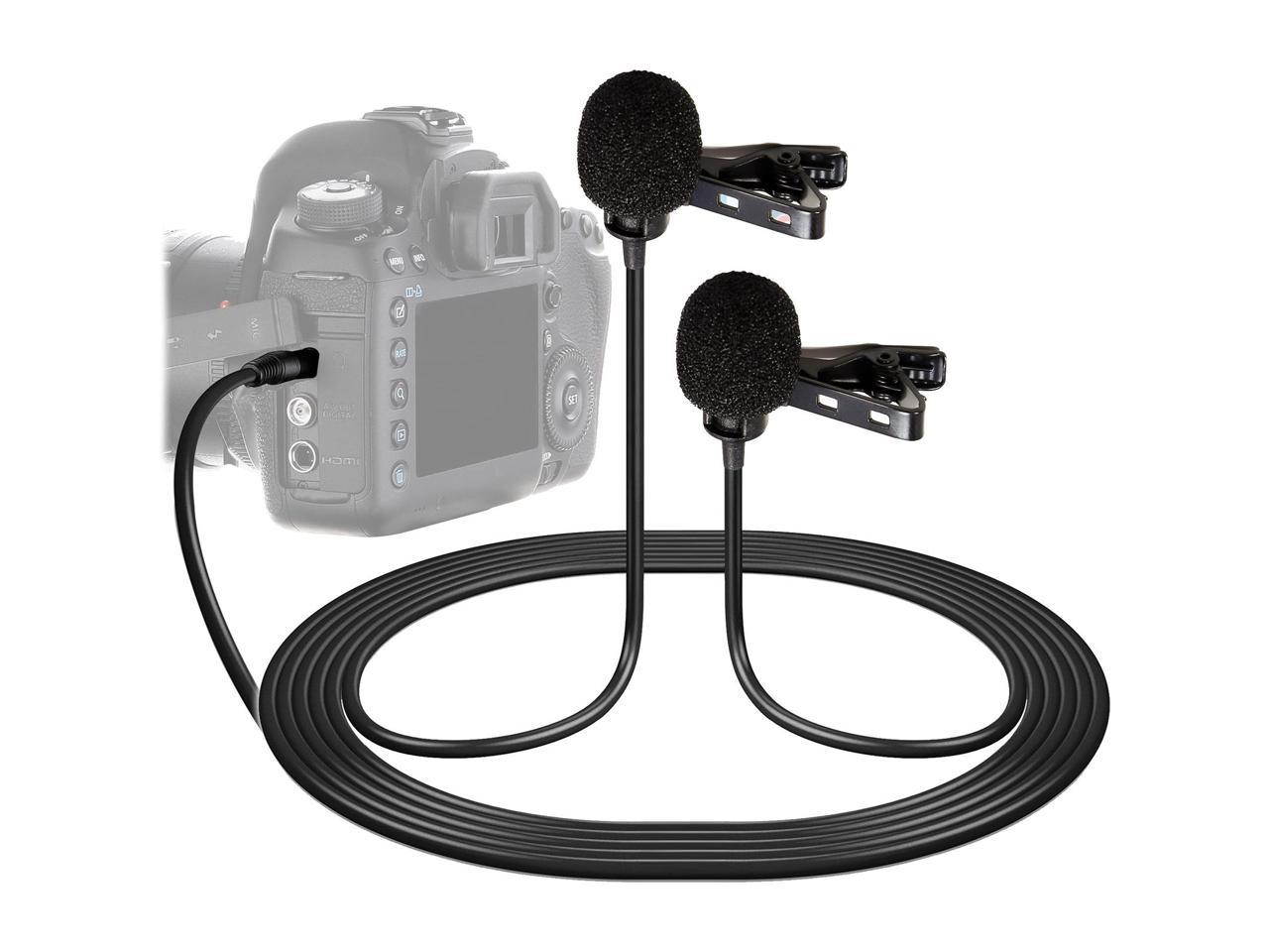 Vidpro XM-DLC Dual-Head Interview Lavalier Microphone for DSLR Cameras & Camcorders