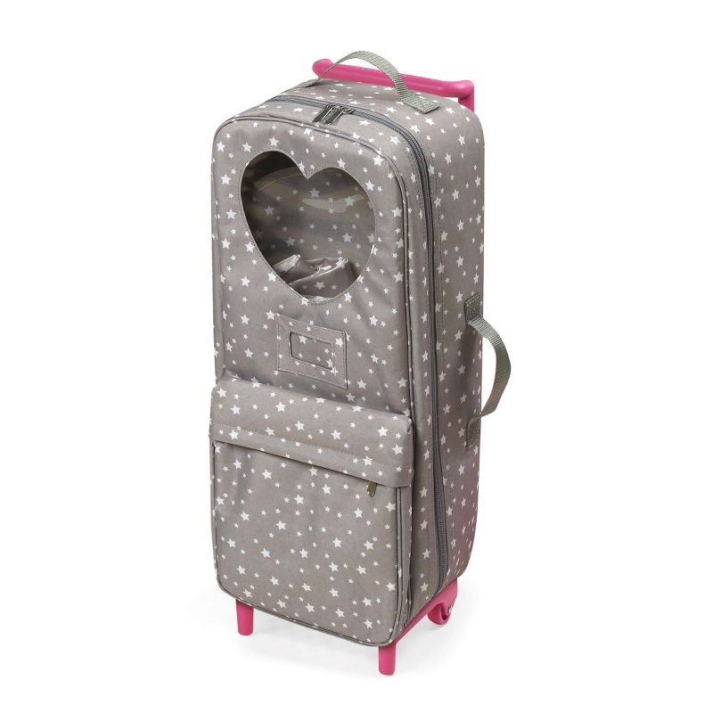 Travel and Tour Trolley Carrier with Bed for 18-in" Dolls - Gray/Stars
