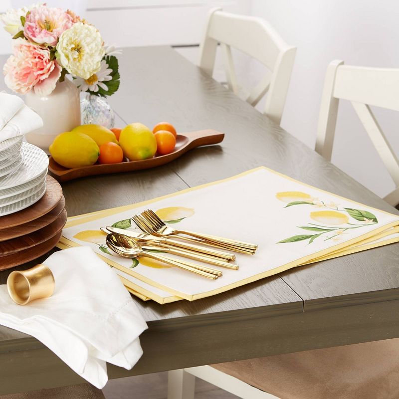 6pk Cotton Lemon Bliss Placemats - Design Imports