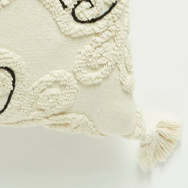 20"x40" Oversize Scroll Lumbar Throw Pillow Ivory - Patina Vie